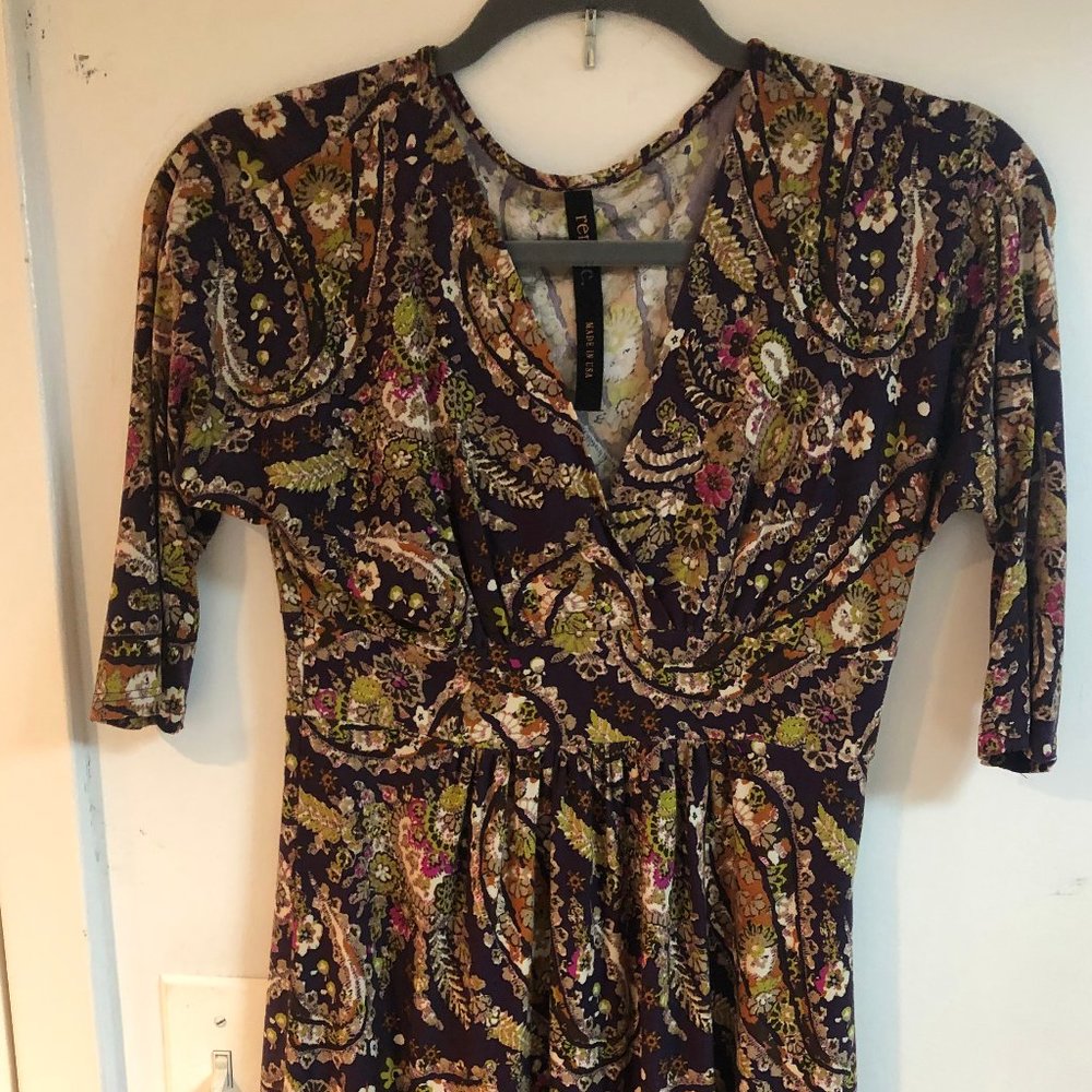 RENEE C. Dress, Small, 3/4 sleeve, Empire waist, Paisley